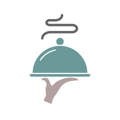 Hand and Tray icon design