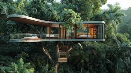 Modern Treehouse Design with Floor Plans
