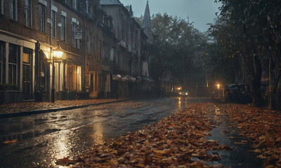 Sketches on the theme of autumn mood, Gloomy rainy autumn