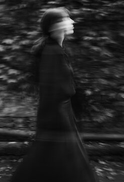 Blurred portrait in motion