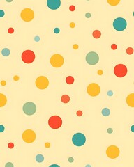 Multicolored Circle Pattern on Pale Yellow Background