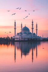 Fototapeta premium mosque at sunset