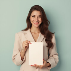 Naklejka premium Woman advertising product. Generative ai.