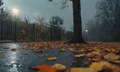 Sketches on the theme of autumn mood, Gloomy rainy autumn