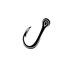 Fish hook icon flat vector design