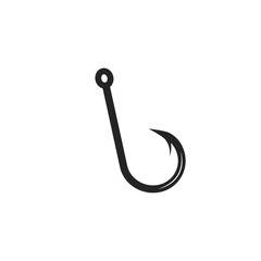 Fish hook icon flat vector design