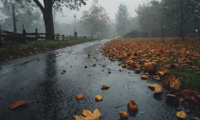 Sketches on the theme of autumn mood, Gloomy rainy autumn