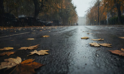 Sketches on the theme of autumn mood, Gloomy rainy autumn