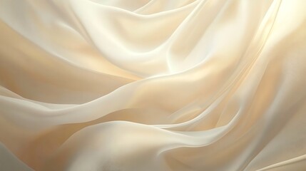 Obraz premium Elegant Draped Beige Fabric Soft Texture Background