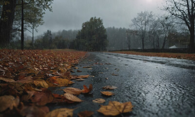 Sketches on the theme of autumn mood, Gloomy rainy autumn