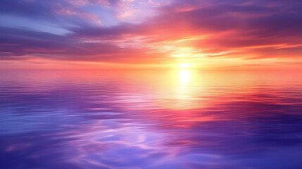 Obraz premium Vivid Sunset Reflects on Calm Water with Purple and Orange Hues Beautifully Blending
