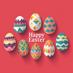 easter card with eggs