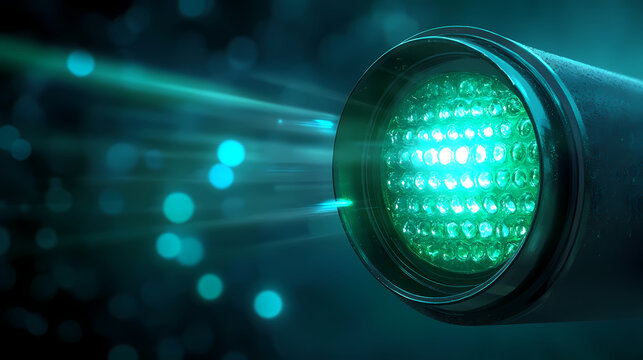 A vibrant green traffic light signaling vehicles to proceed safely on the road with clear visibility and modern design.,transparent background. Stonelight. Illustration