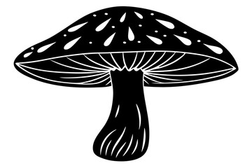 mushroom silhouette vector illustration white background