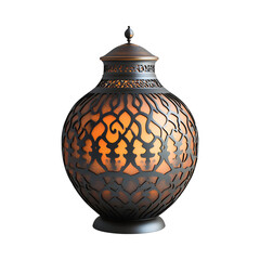 Abstract Islamic Pattern Lantern Isolated on Transparent Background