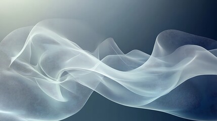 Obraz premium Abstract White Waves Flowing Over Dark Blue Background