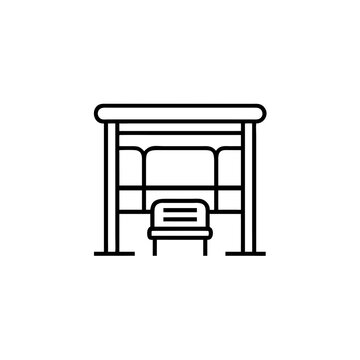 A bus stop sign icon representing locations where passengers can board or disembark from buses in a city or town.