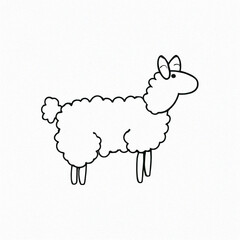 Fototapeta premium Minimalist Sheep Illustration in Black and White