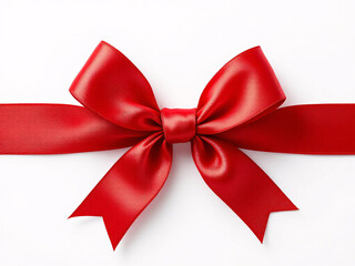 Fototapeta premium Satin, Red, Bow, Ribbon, Gift, Elegant, Celebration, Festive, Holiday, Decoration, Luxury, Silk, Shiny, Smooth, Texture, Symmetry, Loops, Knot, Centerpiece, Present, Wrapping, Occasion, Glossy, Vibran
