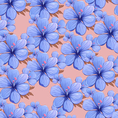 watercolor seamless pattern with vintage flowers. beautiful botanical print with colorful flowers. decorative any. bright spring or summer background. design. decor. textile