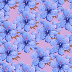 watercolor seamless pattern with vintage flowers. beautiful botanical print with colorful flowers. decorative any. bright spring or summer background. design. decor. textile