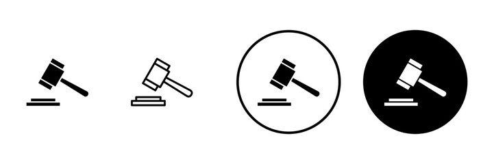 Gavel icon vector. judge gavel sign and symbol. law icon. auction hammer
