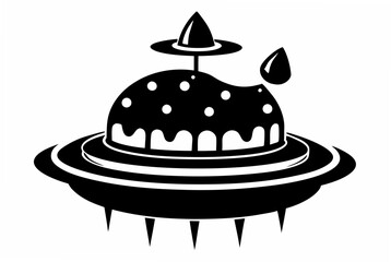  alien spaceship cake  silhouette vector