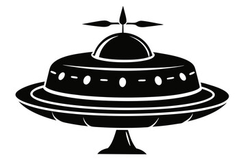  alien spaceship cake  silhouette vector