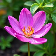 Fototapeta premium Delicate violet pink flower petals unfolding in a garden, petals, violet