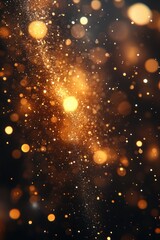 Fototapeta premium Golden Bokeh Abstract Background for Christmas Celebration with Warm Ambient Light