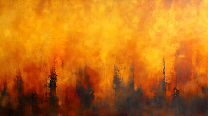 Obraz premium Abstract Painting Blends Orange and Black with Textured Brushstrokes and Gradient Colors