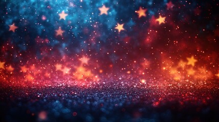 Fototapeta premium Festive Red White Blue Stars Minimalist Design Patriotic Background for 4th of July Celebration