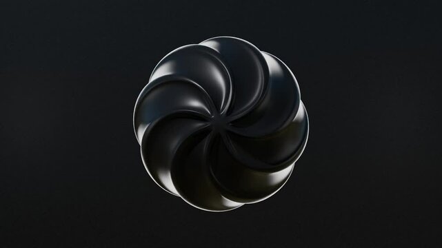 random abstract 3d swirly object on black background