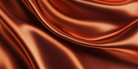Fototapeta premium Luxurious orange satin fabric with smooth, flowing texture and rich sheen. Perfect for elegant designs and stylish decor, this fabric adds touch of sophistication to any project