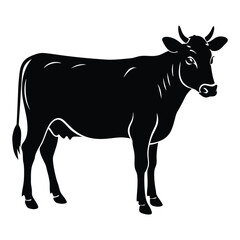 Cow vector silhouette art illustration