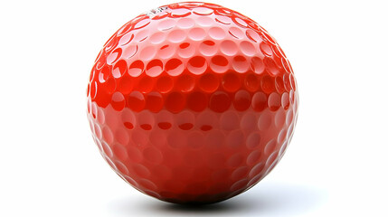 A Vivid Red Golf Ball Sits Perfectly Still on a White Surface, Ready for Action