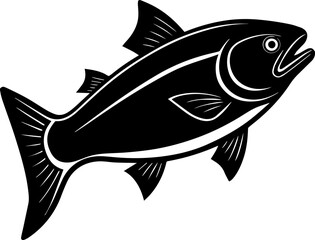 Black Silhouette of a fish - Vector Illustration