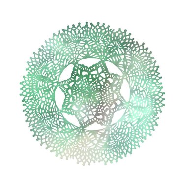Intricate lace crochet doily micro animation motion graphic