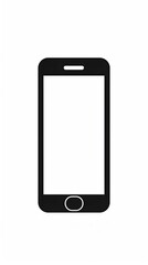 High Quality Black and White Flat Vector Illustration of a Minimalistic Phone Icon. Generative AI