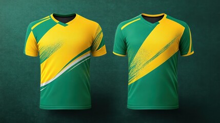 Green and Yellow Sport Jersey Mockup Design
