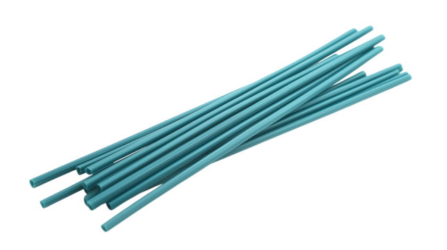 A Close-up Shot of Teal Straws, Perfect for Refreshing Drink Photography or Summer-Themed Designs transparency background - Powered by Adobe
