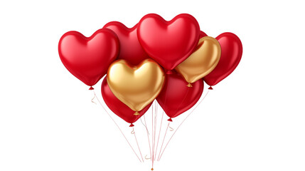 Festive Valentine's Day Heart Balloons for Romantic Celebrations and Decorations transparency background
