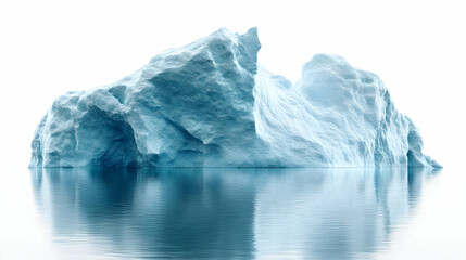 Obraz premium Iceberg floats serenely in calm waters, reflecting its majestic form with icy elegance.