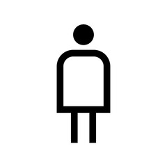 Person simple icon in black, outline style and transparent background