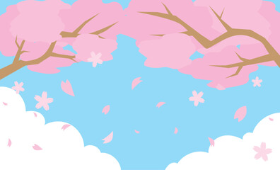 春のかわいい桜イラスト背景素材