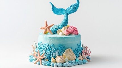 Ocean-Themed Mermaid Tail Cake: A Delightful Blue Confection