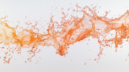 Orange liquid splash isolated on white background.