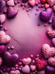 hearts on pink and purple background