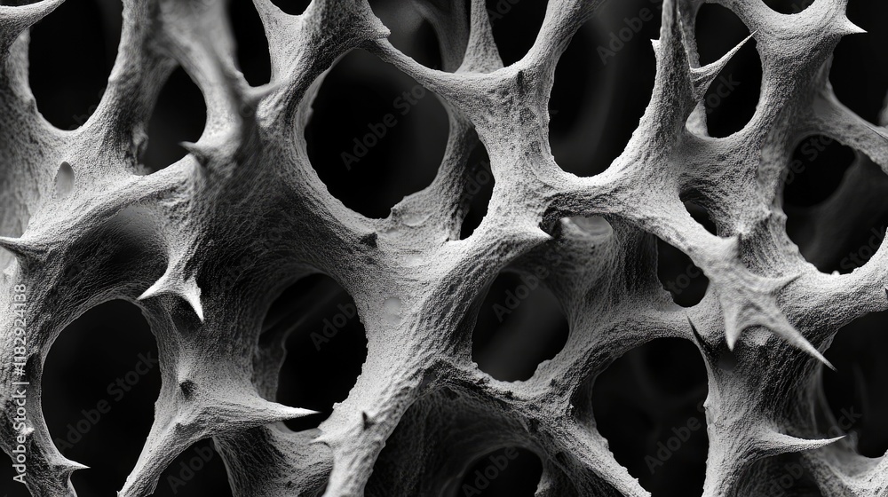 Fototapete A detailed monochrome image of sharp thorns, capturing the contrast between light and shadow to emphasize the harsh textures of nature.