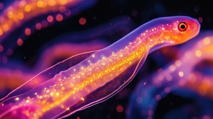 Bio luminescent fish underwater.